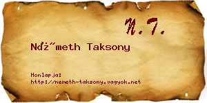 Németh Taksony névjegykártya
